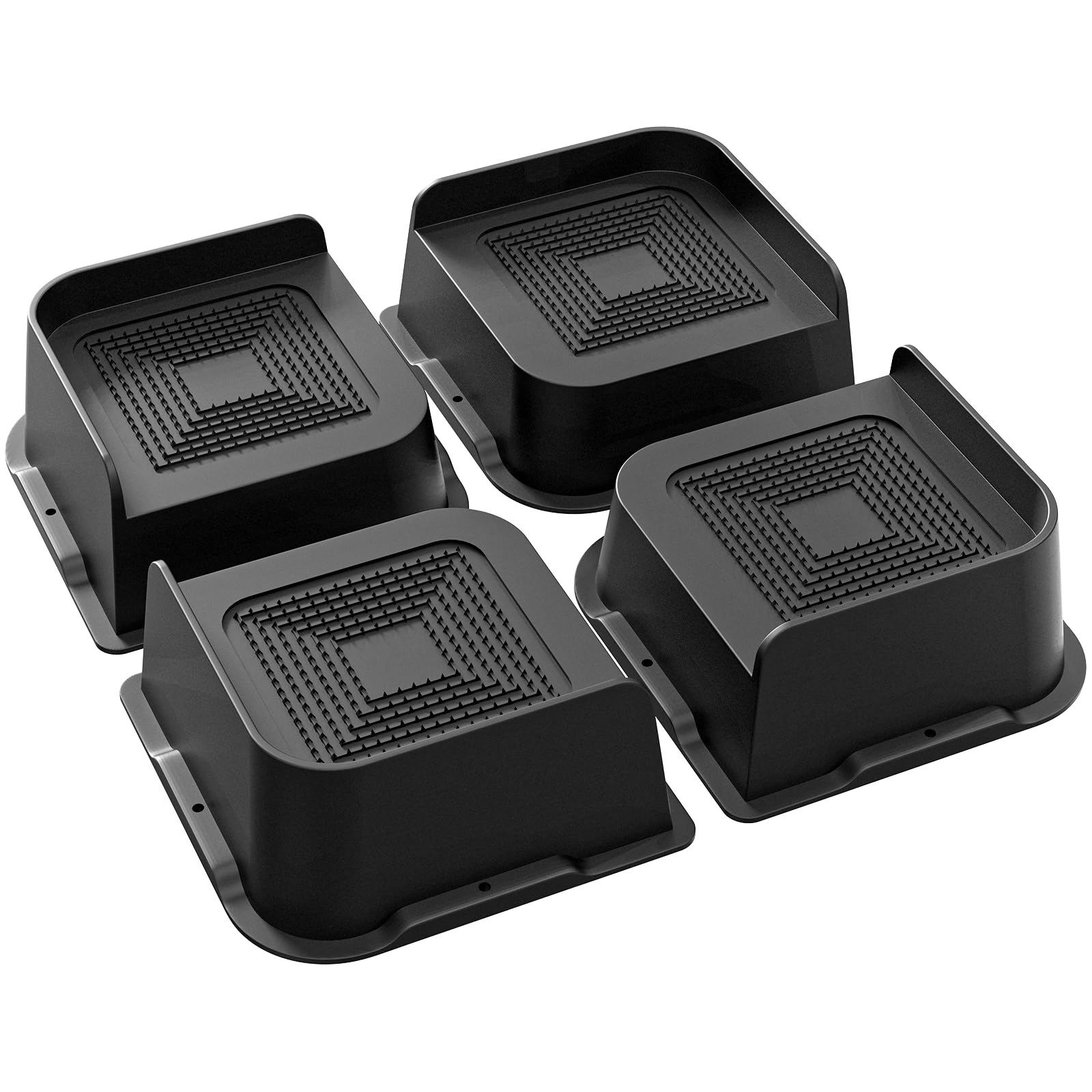 Newthinking Bed Risers 2 Inch, L Shaped Heavy Duty Furniture Risers, Up to 6000 Lbs Anti Slip Bed Lifts for Sofa Cabinet Table Desk (Black 4Pack)
