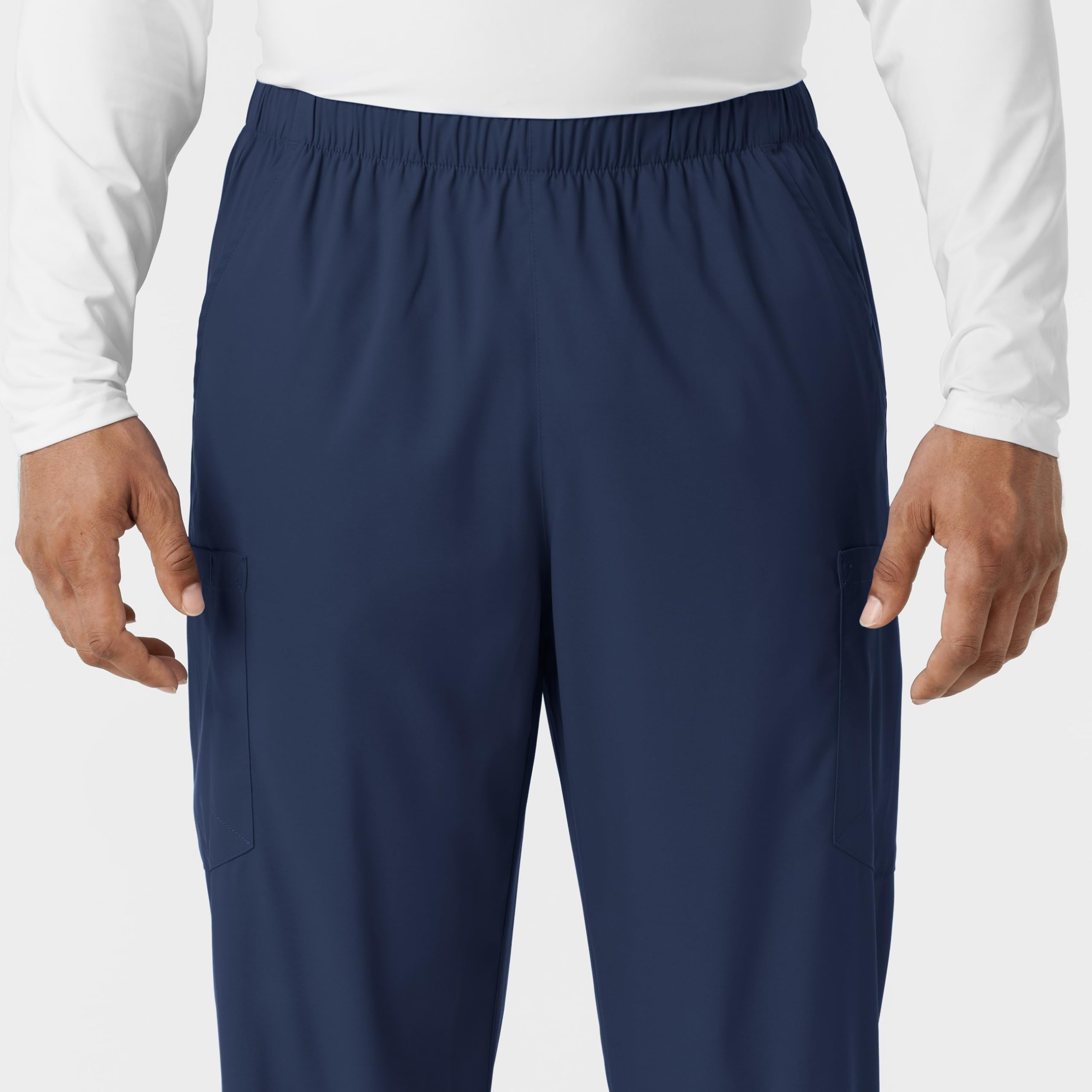 Wink Scrubs Unisex, Boundless, Straight-Leg Pants with Tuck-in Drawstring and 6 Pockets, Navy, L Short