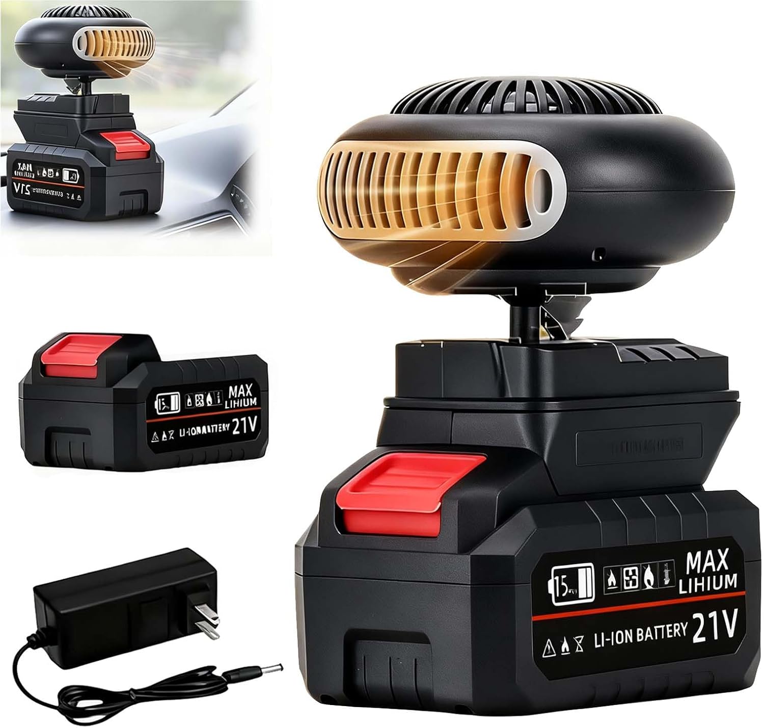 Портативный отопитель с батарейным питанием, 1500 мАч перезаряжаемый обогреватель для автомобиля и в помещении, тихий личный обогреватель