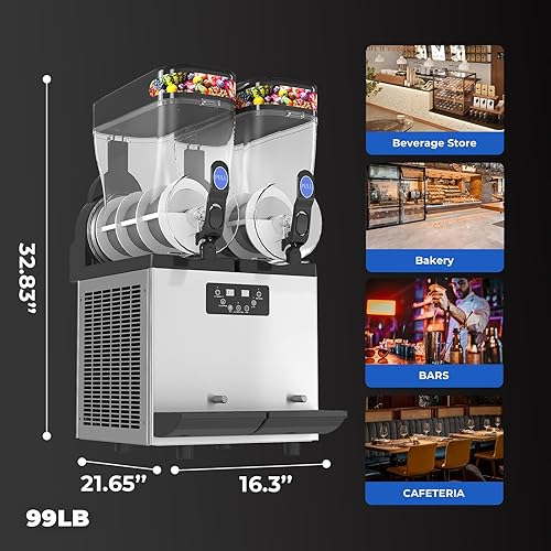 Miniatura 6 de Máquina comercial de granizado - 30L Tanques Máquina comercial para hacer granizados 110 V 1000 W 304 acero inoxidable 304 Máquinas Margarita