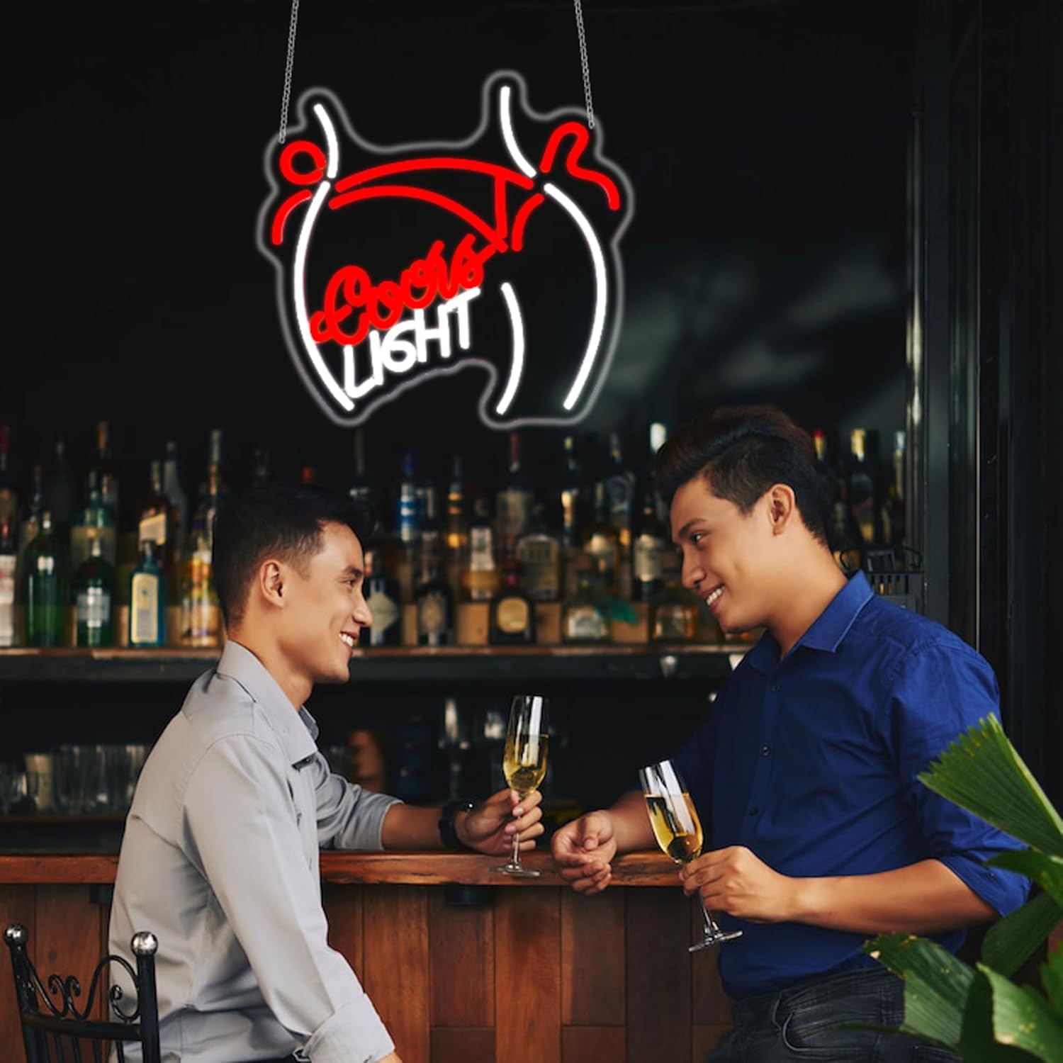 Neon Sign - HSJNJKFU Crs Light Neon Signs for Wall Decor Beer Bar Signs for Man Cave Decor White Red LED Light Neon Sign for Room Birthday Party USB Powered - Image 8