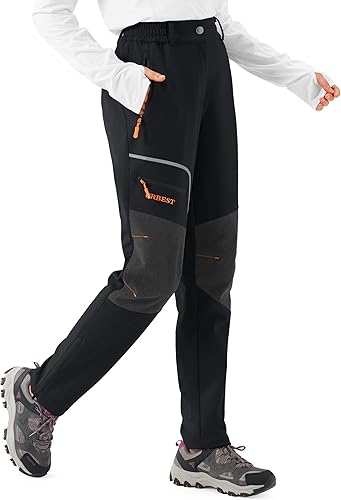 URBEST Women's Outdoor Snow Ski Pants Waterproof Winter Fleece Lined Hiking Snowboard Insulated Softshell Pant
