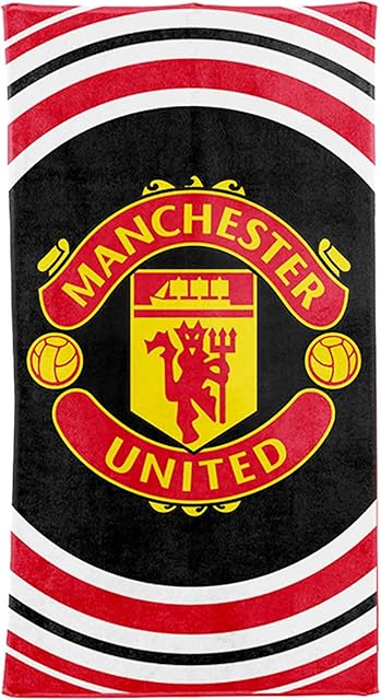 MUFC Official Manchester United Crest Beach Towel (100% Cotton-70cm x 140cm)