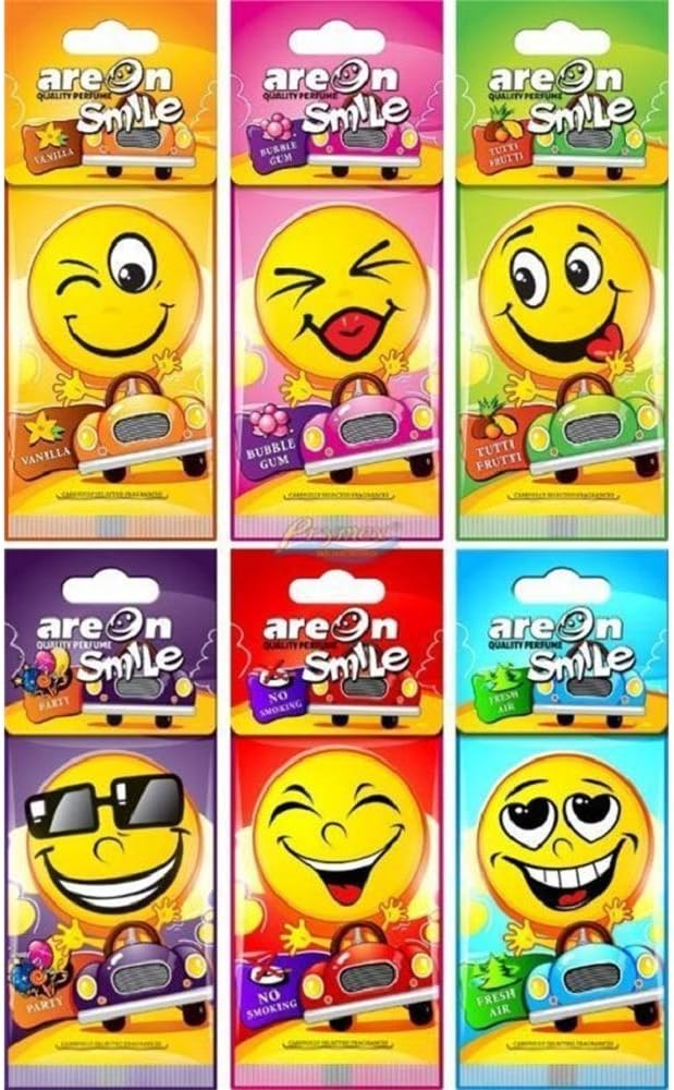 Smile I Design Hanging Car Air Freshener I Assorted Scents (24 Pack)