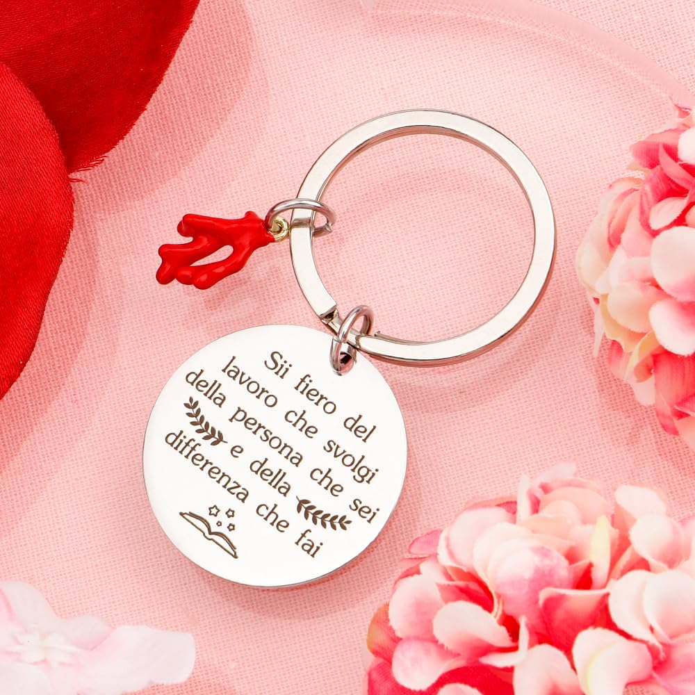 Portachiavi Personalizzato Con Scritta Augurale, Regalo Per Maestre, Colleghi, Amiche, Fine Anno O Pensione, In Acciaio Inox