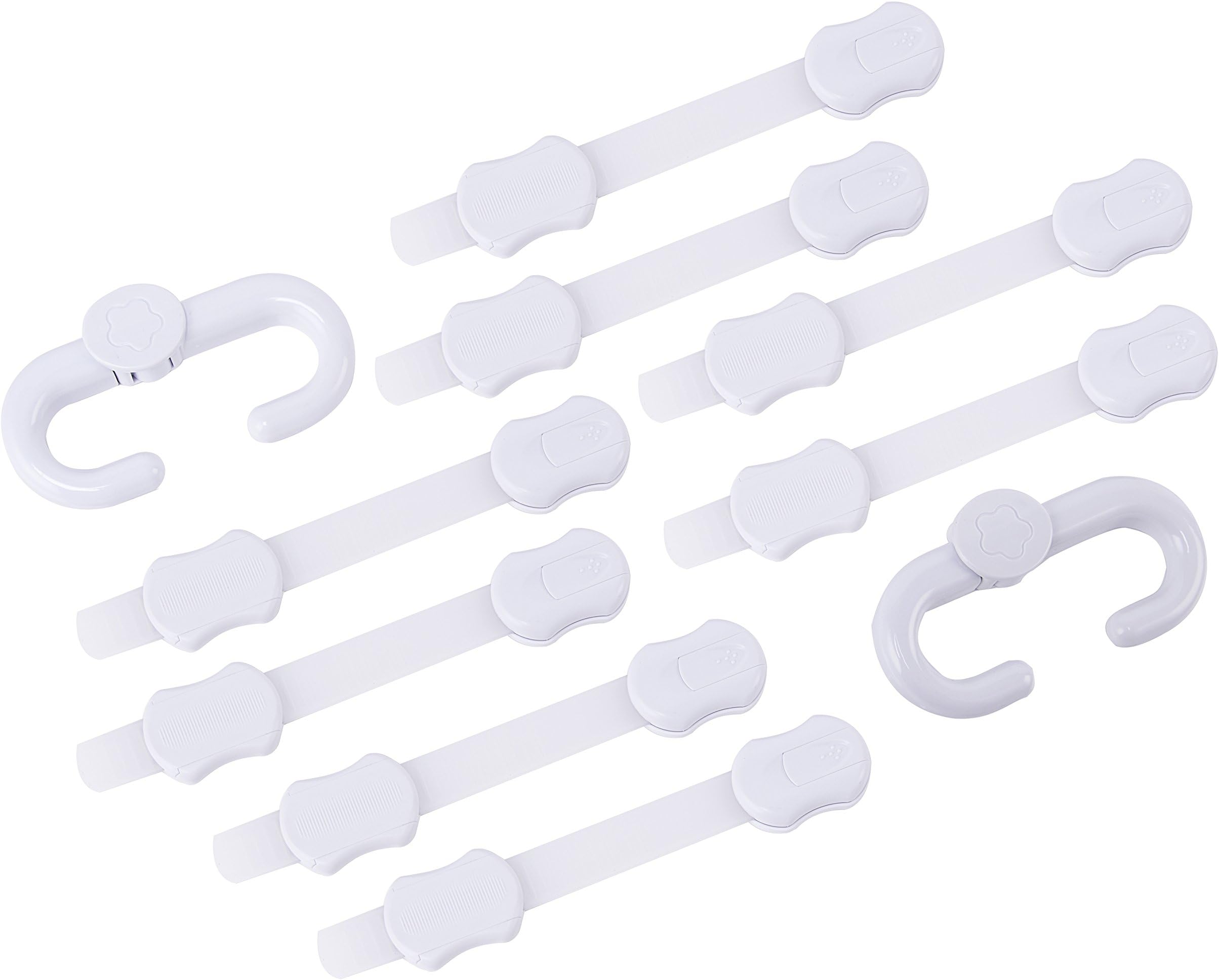 Multipurpose Child Safety Door Lock (8-Pack) — 3M Adhesive – Baby Proofing for Fridge, Drawer, Cupboard, Toilet Seat, Oven and Stove — Re-Adjustable Latch — Boxing Day Sale