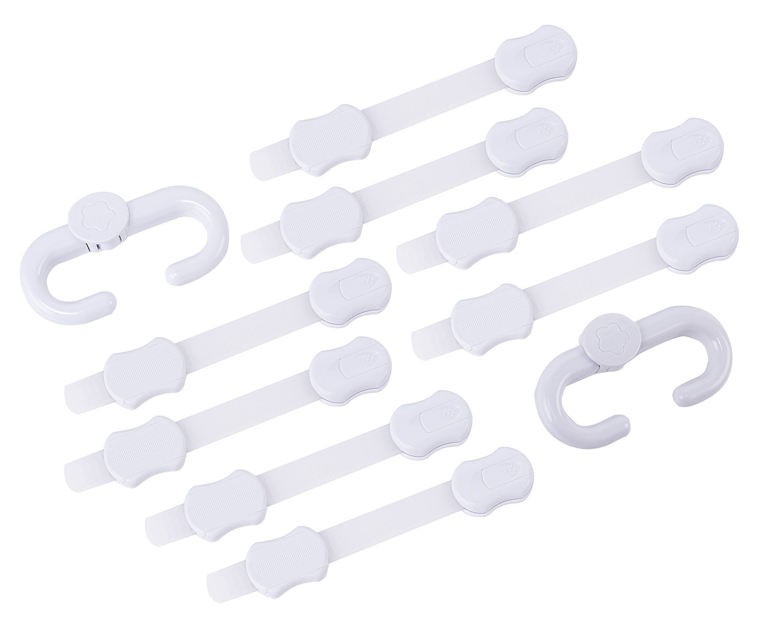 Multipurpose Child Safety Door Lock (8-Pack) — 3M Adhesive – Baby Proofing for Fridge, Drawer, Cupboard, Toilet Seat, Oven and Stove — Re-Adjustable Latch — Boxing Day Sale