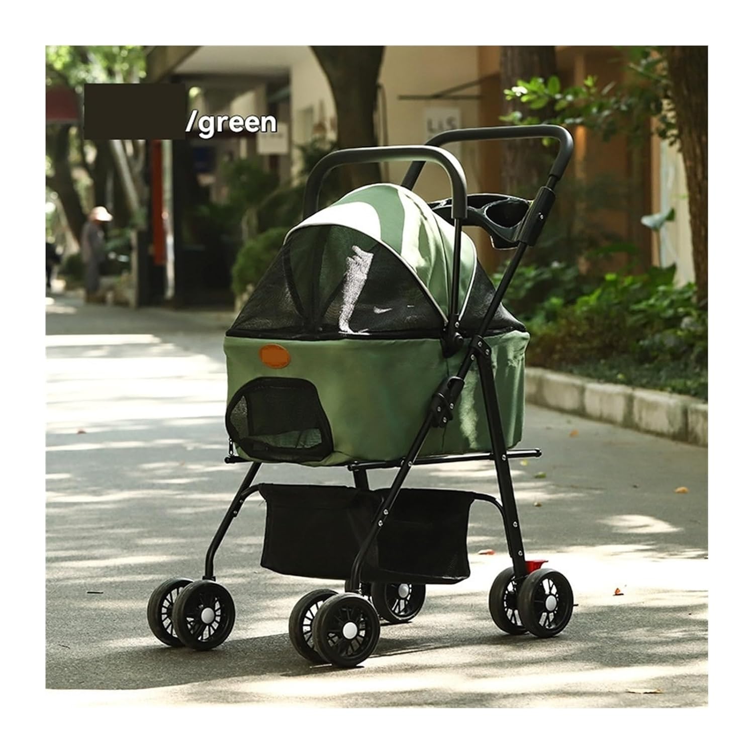 Cat Litter Box Pet Cart, Dog and Cat, Portable Foldable(Green)