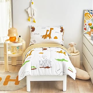 Flysheep White Toddler Bedding Set