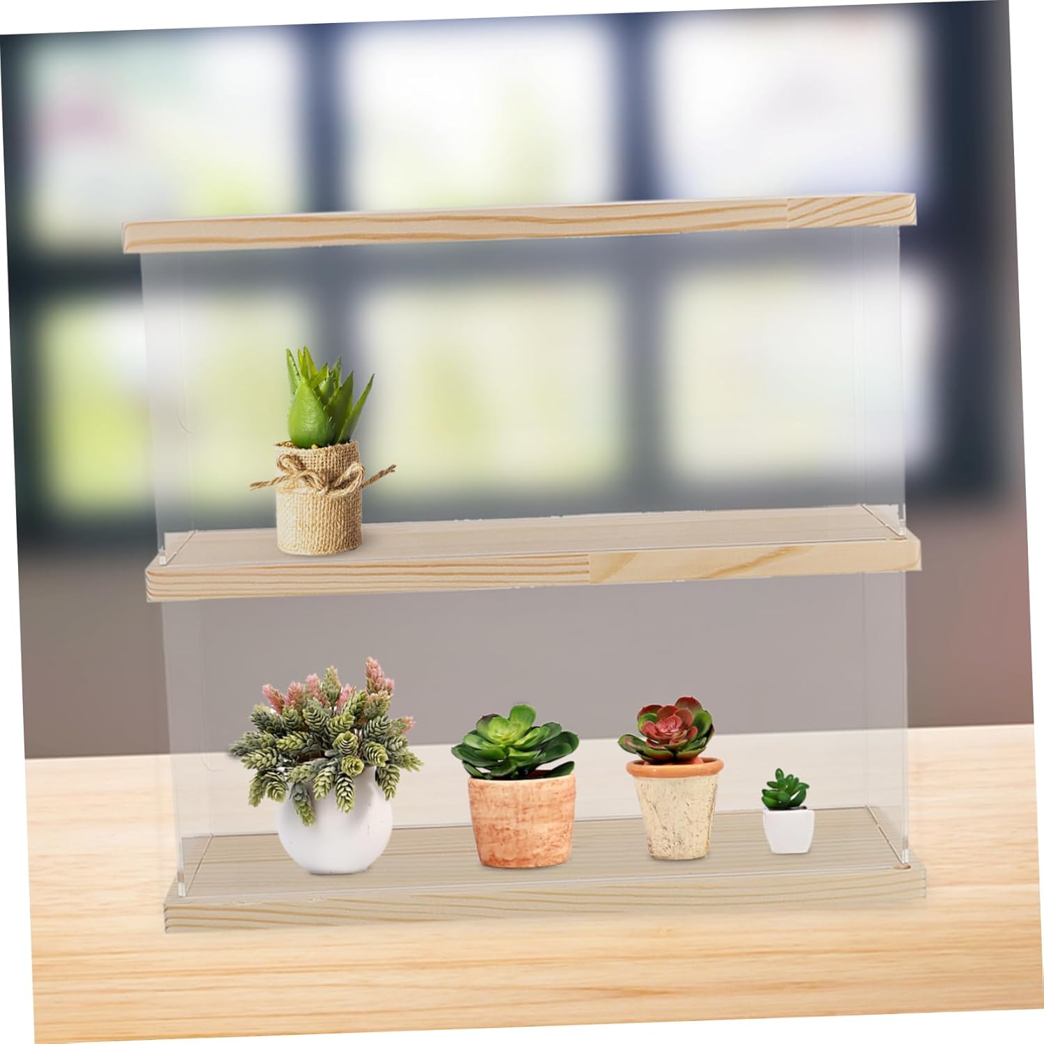 Transparent Acrylic Display Case for Collectibles Dustproof Doll Storage Holder Showcase with Two Layers Simple Design Figures and Models