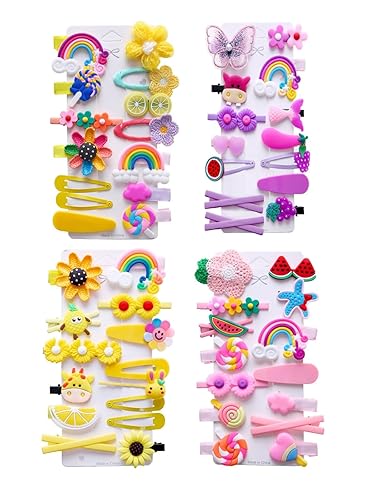 56PCS Toddler Hair Accessories Set: Colorful Rainbow Barrettes, Pins, Candy