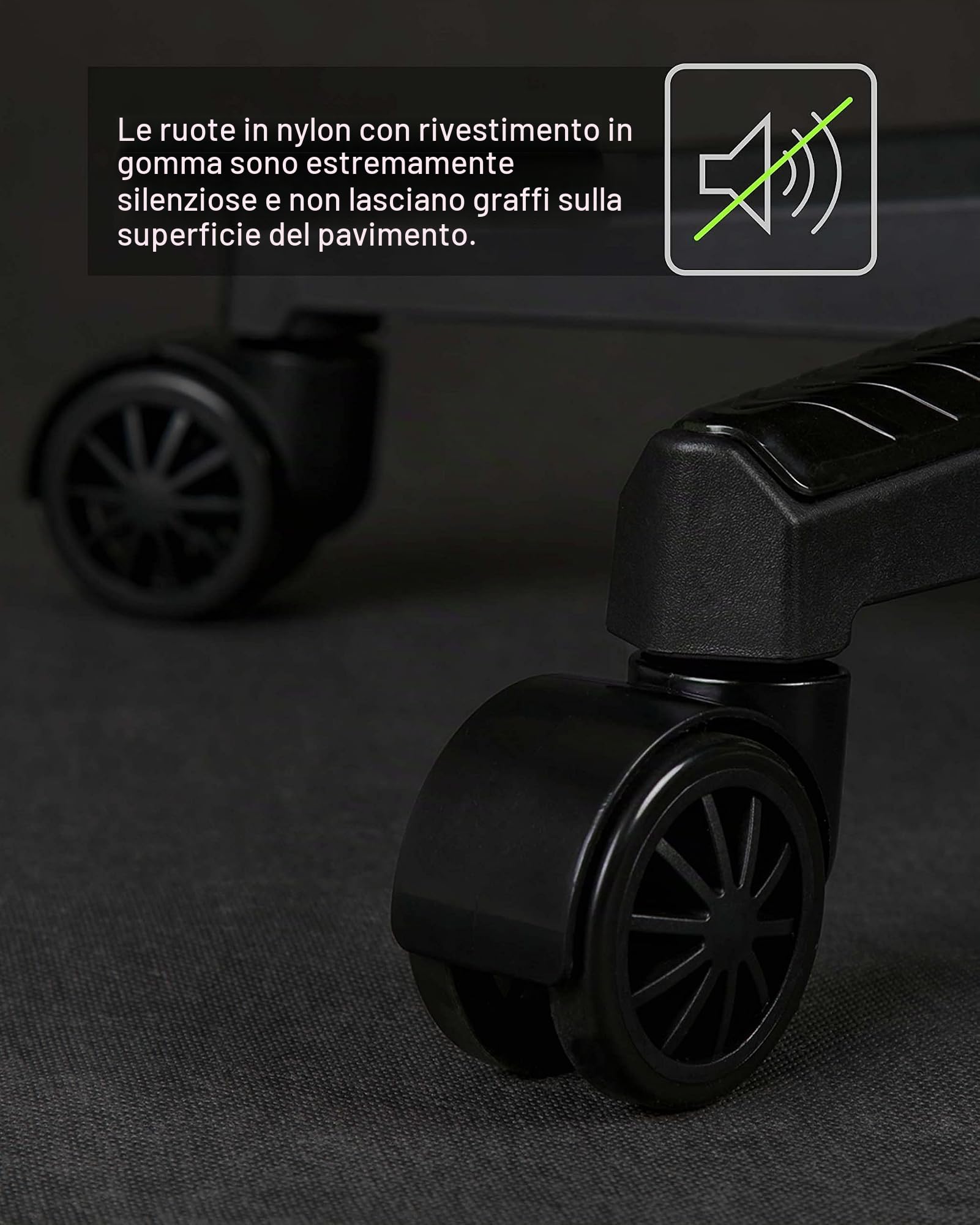 SENSE7 Poltrona da gioco Prism, ergonomico, sedia da gioco con oscillazione, braccioli imbottiti, sedia da ufficio in similpelle fino a 120kg, sedia PC nera