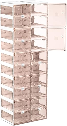 BINSIO Organizador de zapatos armario de almacenamiento de zapatos de una pieza rápido y fácil de montar cajas de almacenamiento plegables estantes