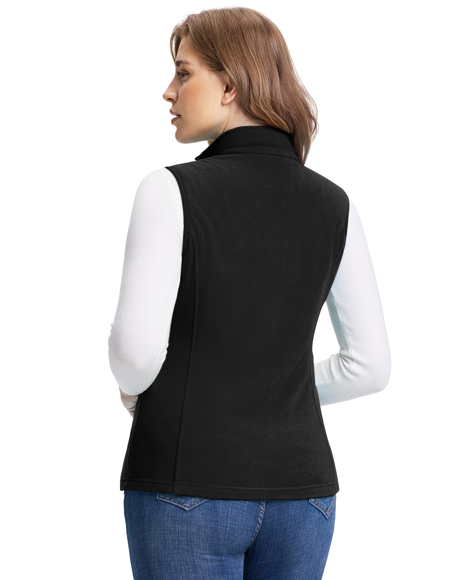 Outdoor Ventures Damen Weste Fleece Outdoor Polar Fleeceweste Ärmellos Jacke Luafwesten für Frauen Softshell Bodywarmer mit Taschen für Laufen Wandern Camping