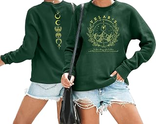 Acotar Velaris Sweatshirt Women City Of Starlight Pullover Vintage Stars Graphic Shirt Causal Long Sleeve Hoodie