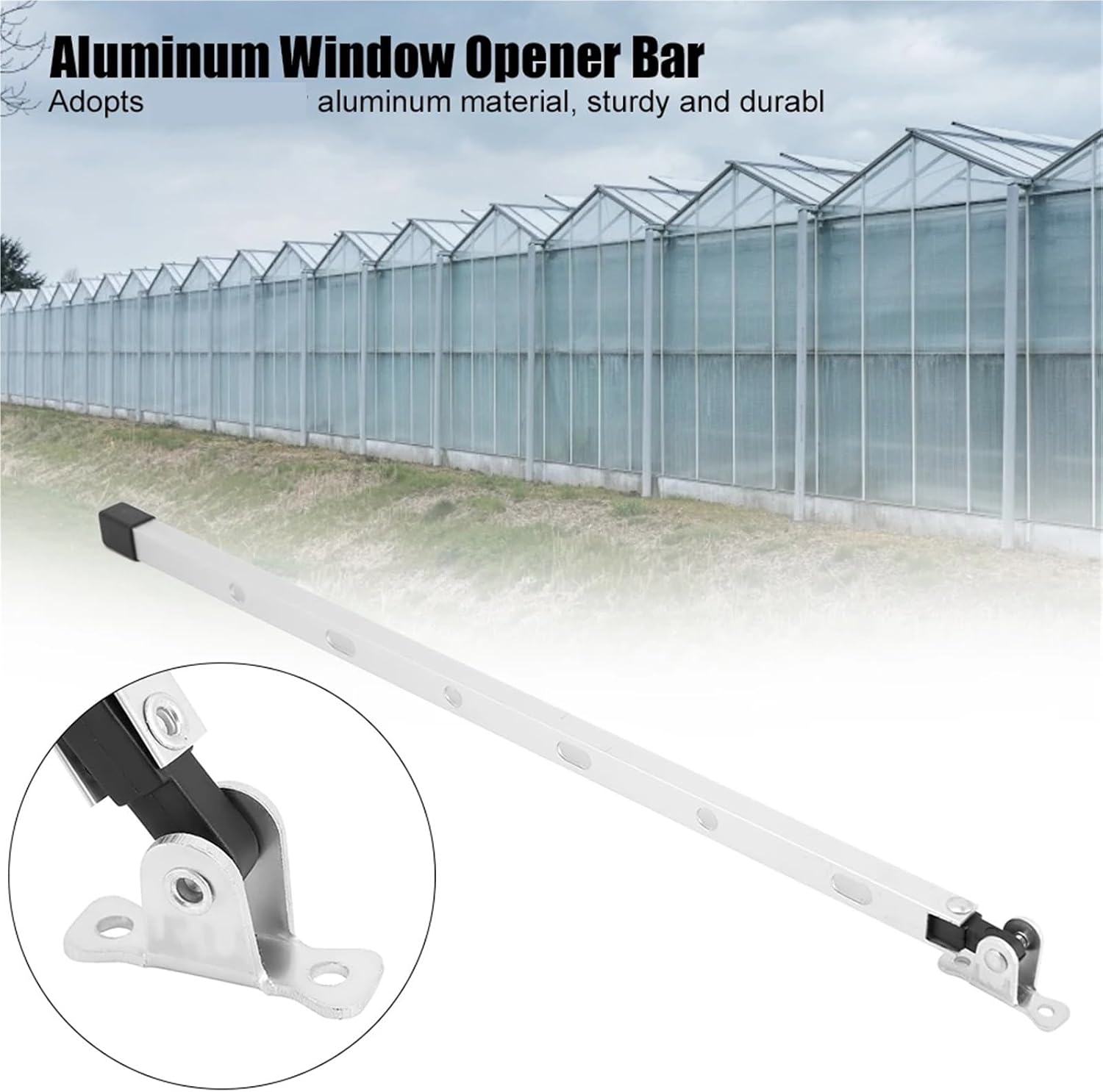 2pcs Manual Aluminum Greenhouse Window Stay Kit Roof Vent Opener Bar Wind Bracing Limiter Support 39cm