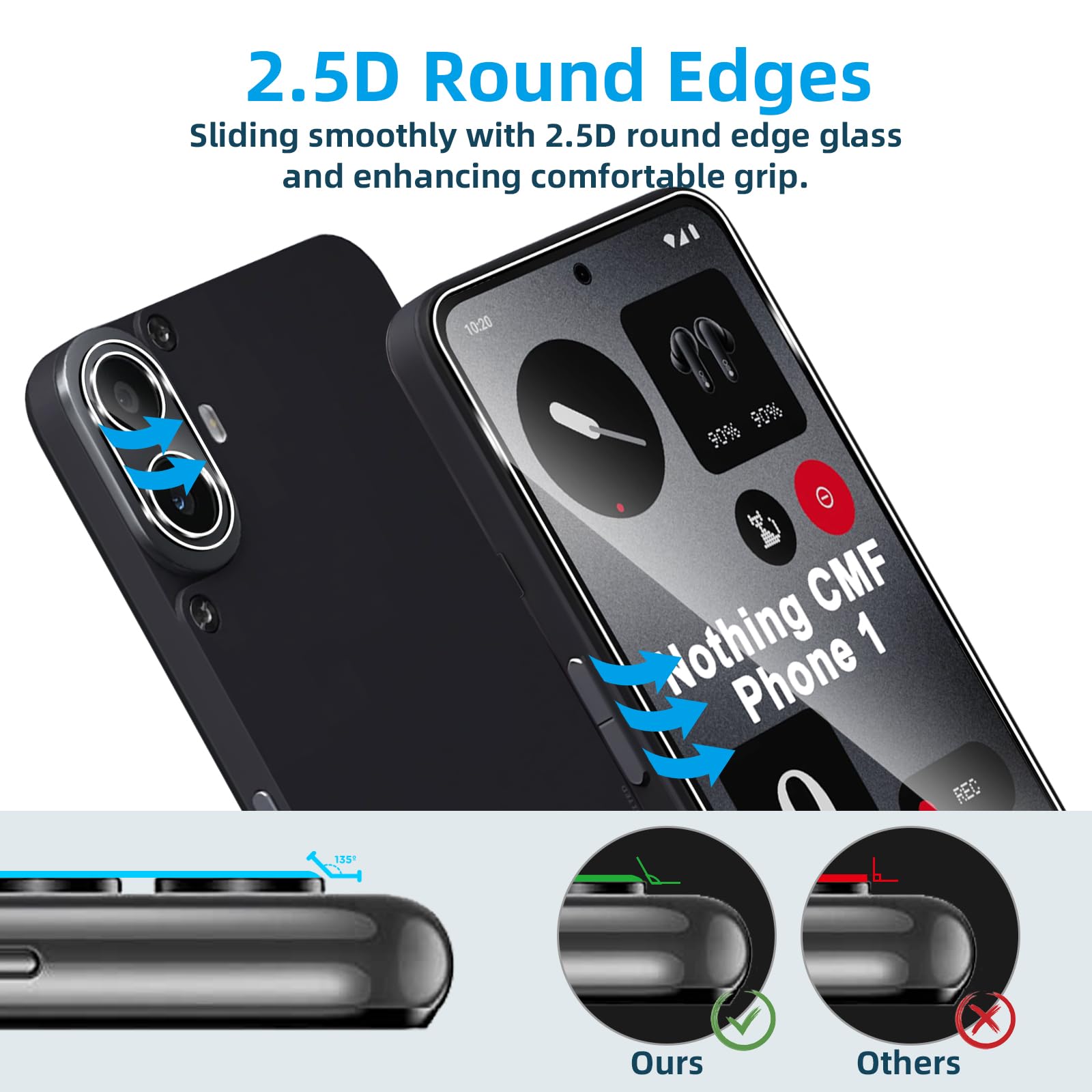 Foluu Custodia trasparente per Nothing CMF Phone 2 Pro - Cover protettiva sottile in silicone TPU resistente ai graffi con angoli rinforzati per niente CMF Phone 2 Pro 2025