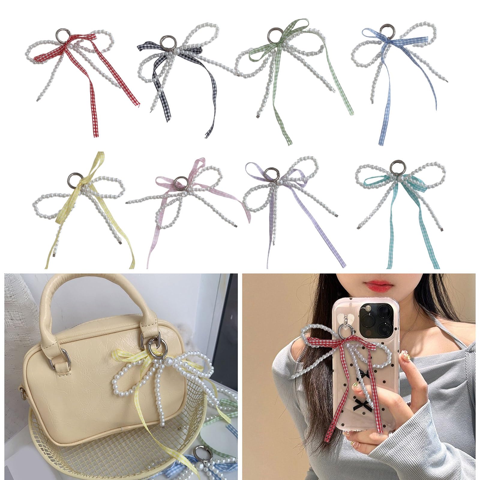 Porte-clés Décoratif En Dentelle & Perles Avec Pendentif Cœur – Alliage – Pour Sac à Main, Clés, Sac à Dos – Cadeau Femme