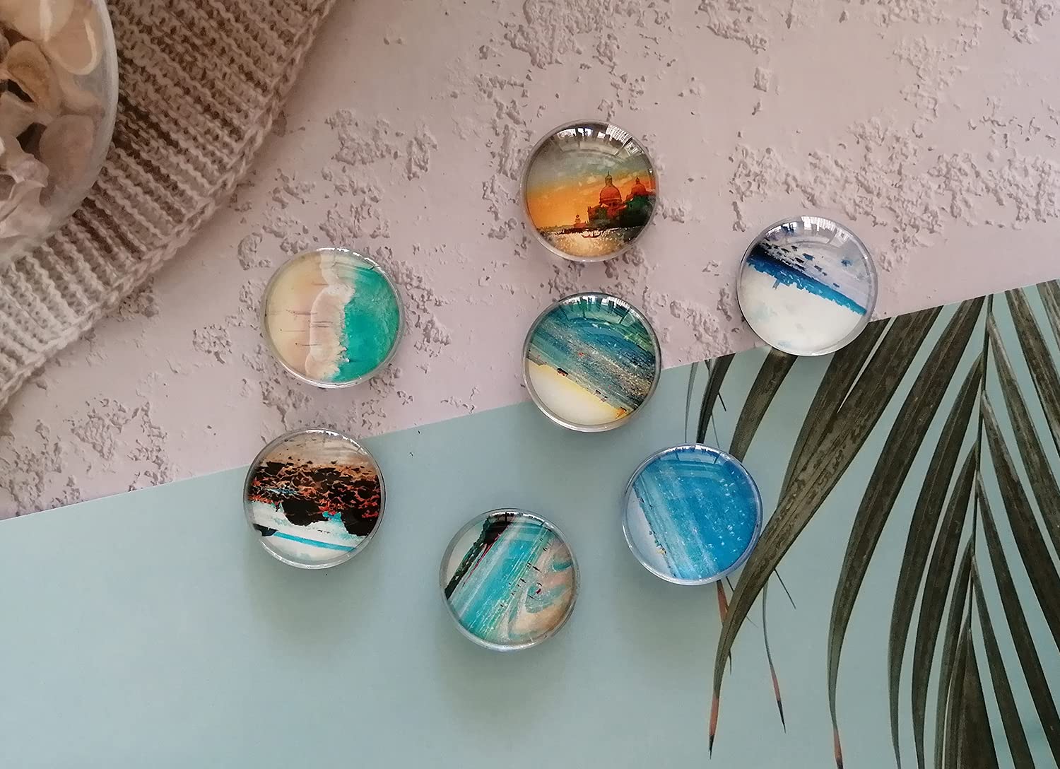 12 Aimants De Frigo Décoratifs Profesticker - 3D, Verre, Motifs Constellations Bleues, Puissants