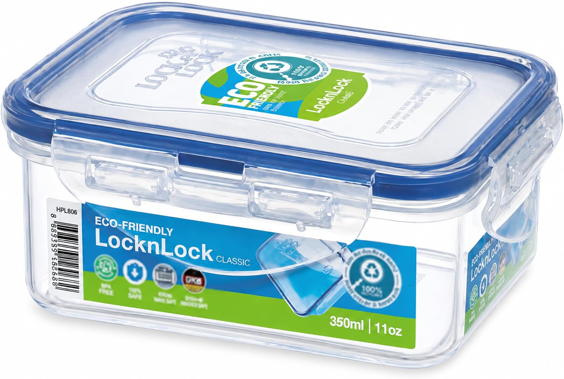 Rectangular Food Storage Container 350ml – Airtight Leakproof Lid, BPA-Free, Microwave, Freezer & Dishwasher Safe, Space-Saving Container for Meal Prep & Leftovers