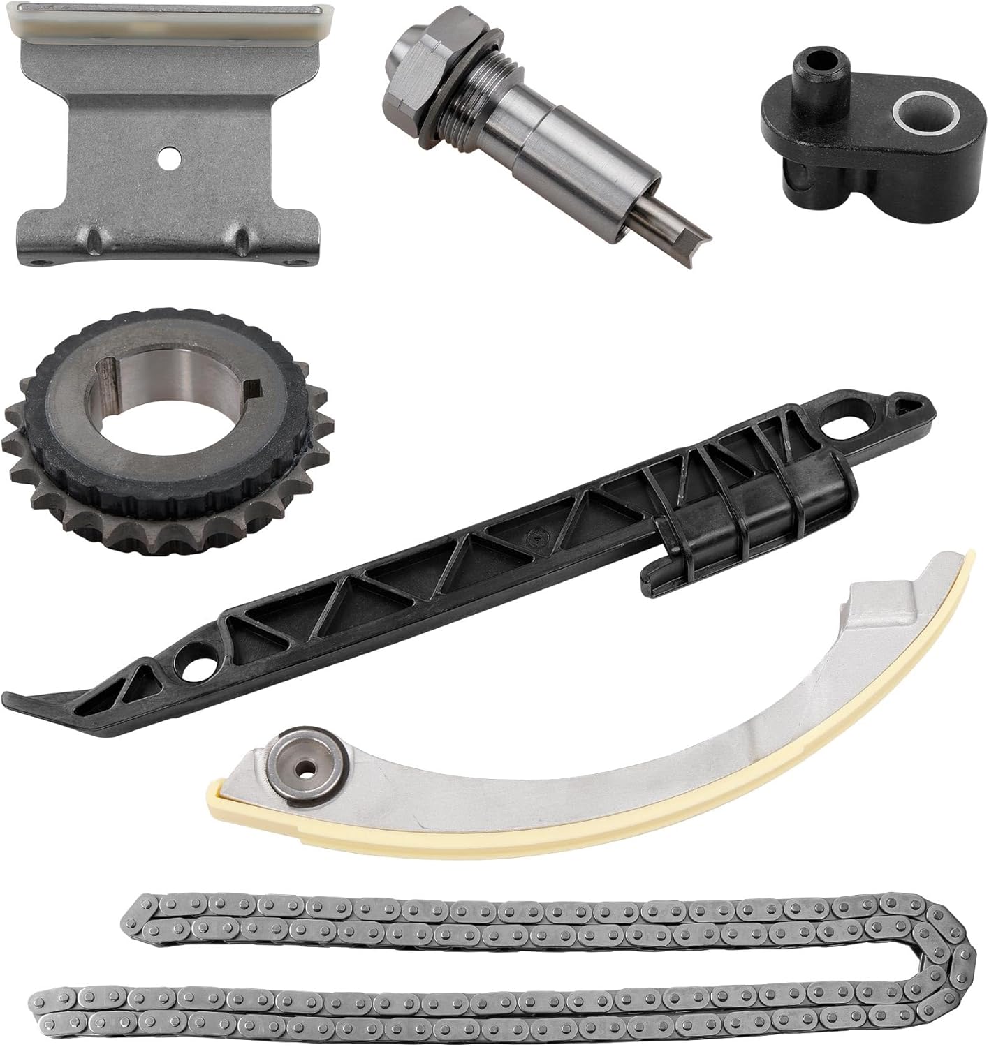2.0 2.2 2.4 Engine Timing Chain Kit with Tensioner Crank Sprocket, Compatible with 2002-2017 Pontiac Buick GMC Saab Oldsmobile Chevrolet Saturn, Replaces# 9-4201SA 24449448 13104978