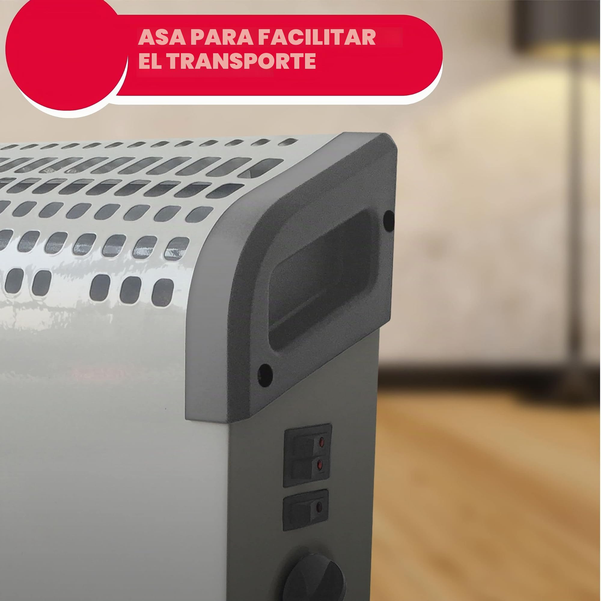 ARDES AR4C03 Termoconvector eléctrico TURBINE 1600/1800W, Estufa Eléctrica para calentar la casa la oficina, Termoconvector eléctrico con Termostato, Calefactor convector de aire