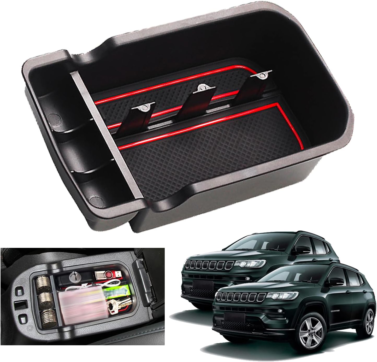 Amazon.com: YOCTM Fits Compass Accessories Center Console Tray Armrest ...