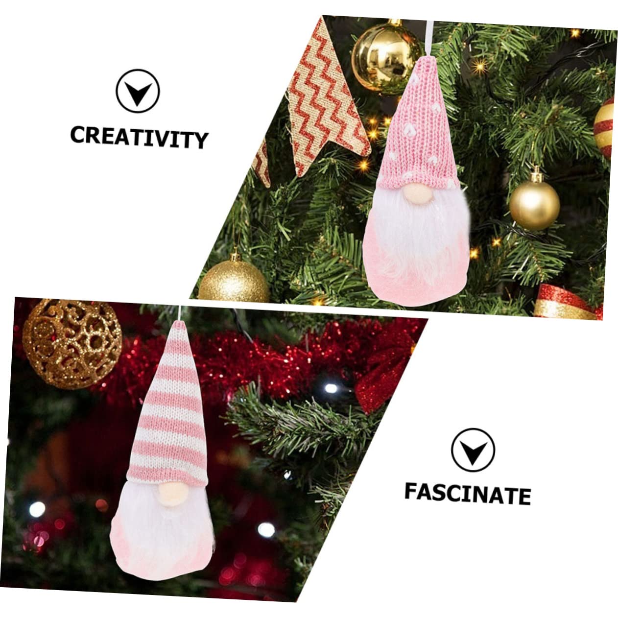 TOPBATHY STK Weihnachtspuppe GNOME Weihnachtsschmuck Weihnachtszwerge Dekorationen Weihnachtsblume Weihnachtsgesichtslose Plüsch Weihnachtsschmuck Wichtelanhänger Rosa Stoff