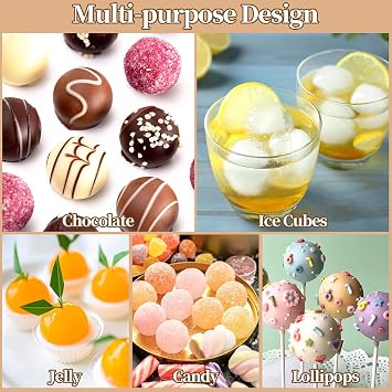 8 Holes Sphere Silicone Mold, Chocolate Mould Ball, Round Mousse Molds, 3D Mousse Cake Mould, Desserts Baking Mould, for Chocolates Jelly Ice Cream