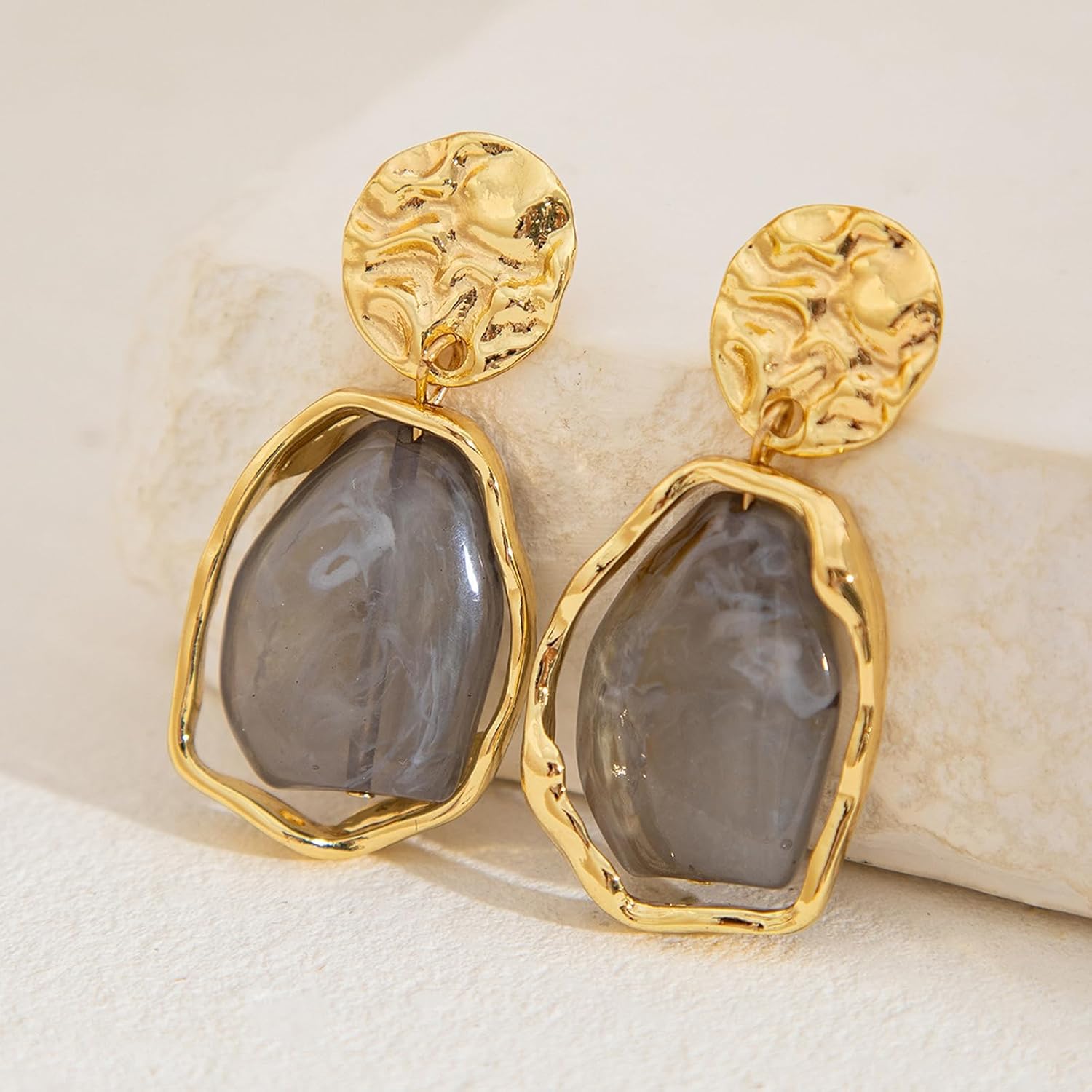 Gold Statement Earrings Vintage Brown Earrings Crystal Dangle Earrings for Women Vintage Jewellery Gold Jewelry Outfits Accessories - Image 7