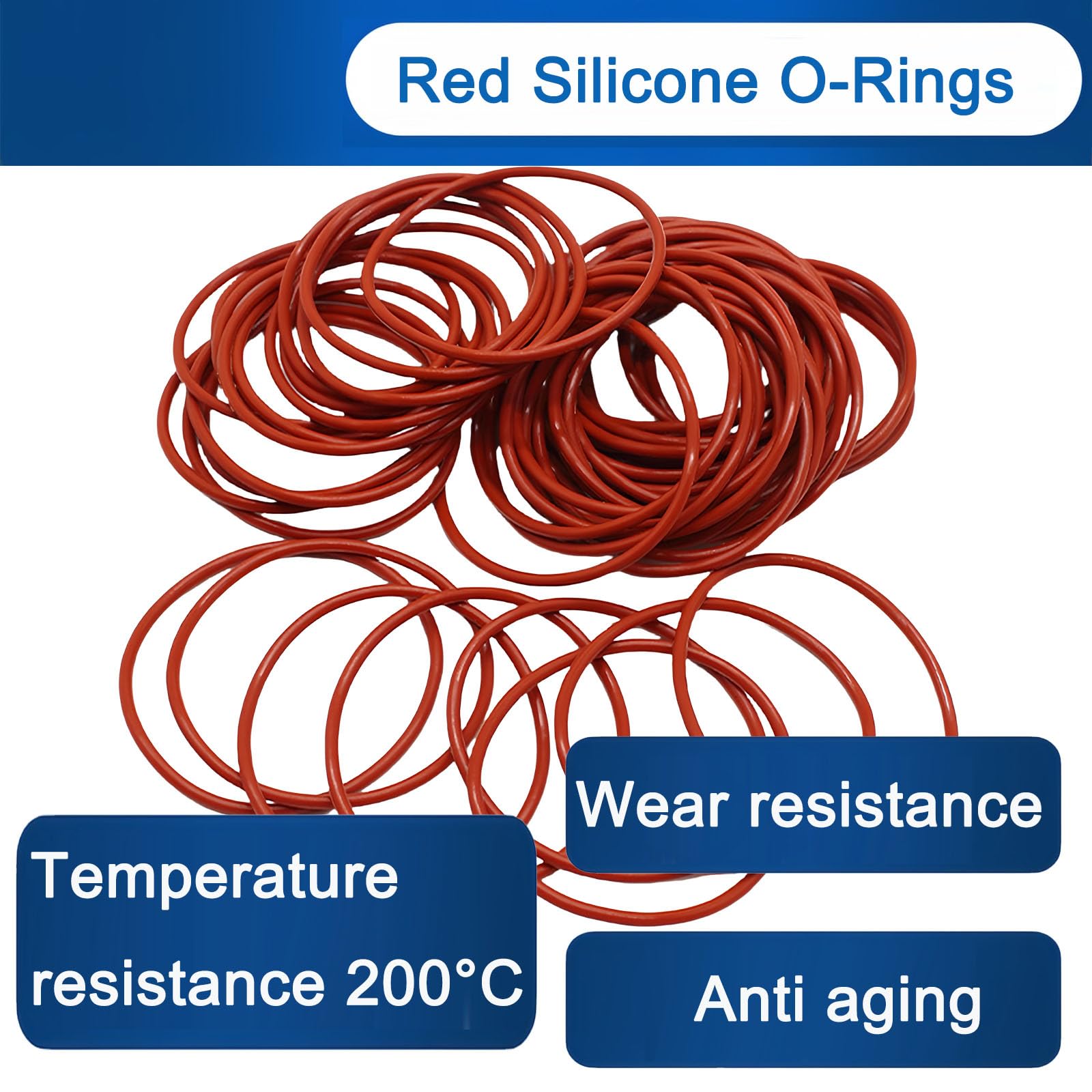 MACHSWON Lot de 30 joints toriques en silicone 300 mm OD 293,8 mm ID 3,1 mm de largeur Rouge