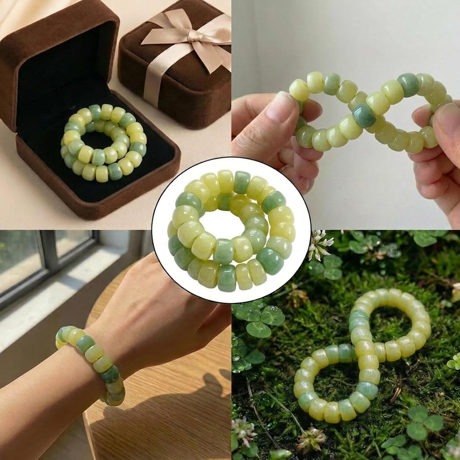 Bodhi Seeds Fidget Bracelet, Fingertip Rotation Sensory Stretch Beaded image 2