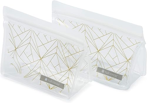 Miniatura 3 de Full Circle- Bolsas reutilizables ZipTuck, dorado, (Gold Geo)