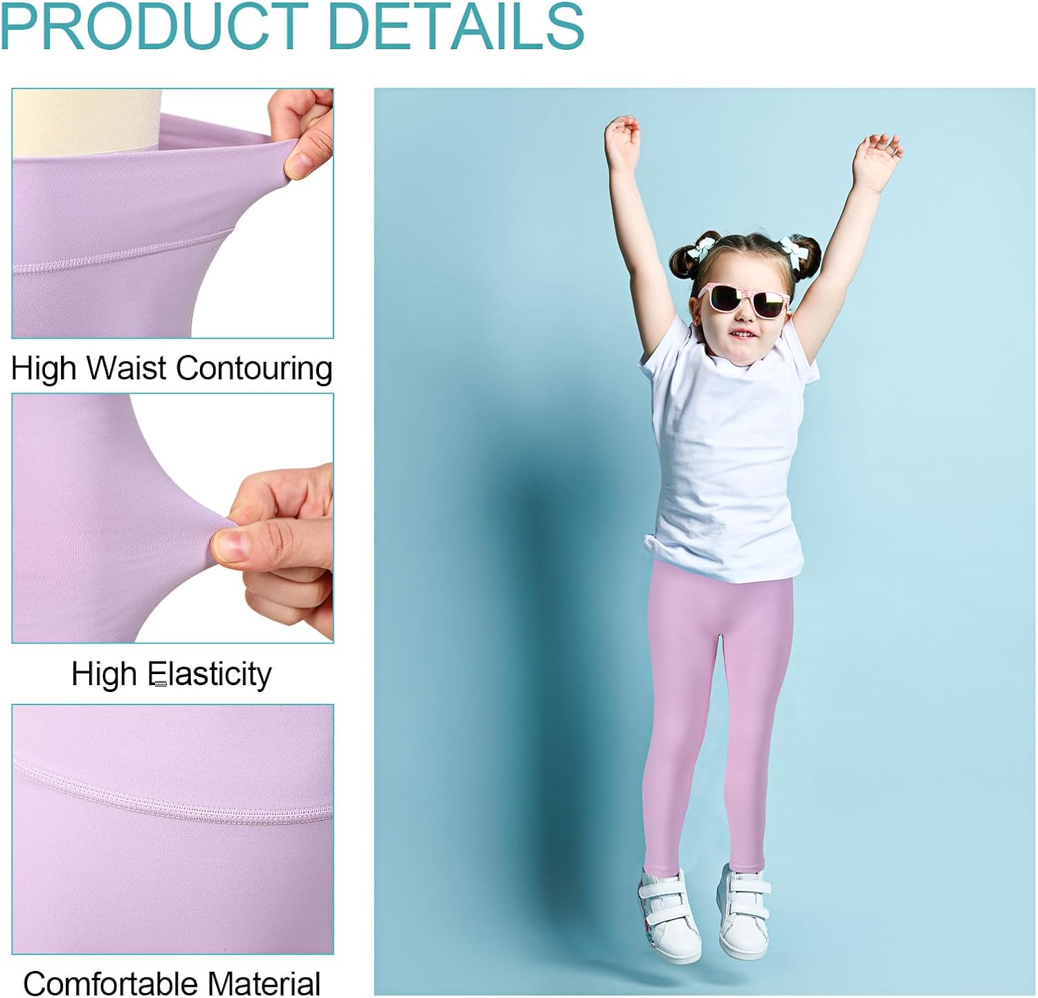 Boyiee 4 Pcs Girls Athletic Leggings Kids Running Yoga Pants Workout Active Dance Tights for Youth - Image 2