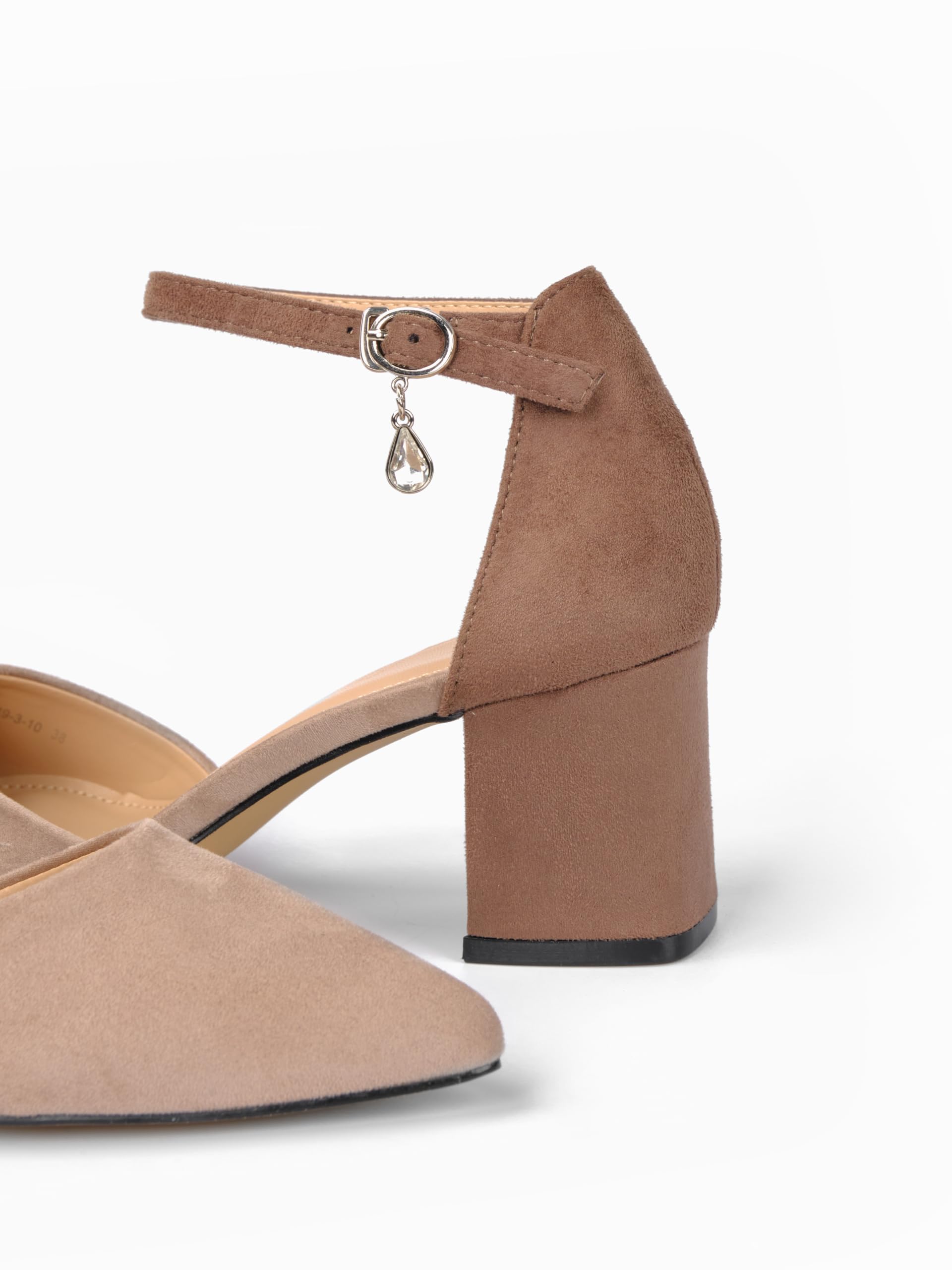 Zapatos de tacón para mujer, color marrón, tacón de bloque de 5,5 cm, de ante suave, zapatos de tacón para mujer, zapatos de tacón suave, zapatos de tacón para mujer, HF749