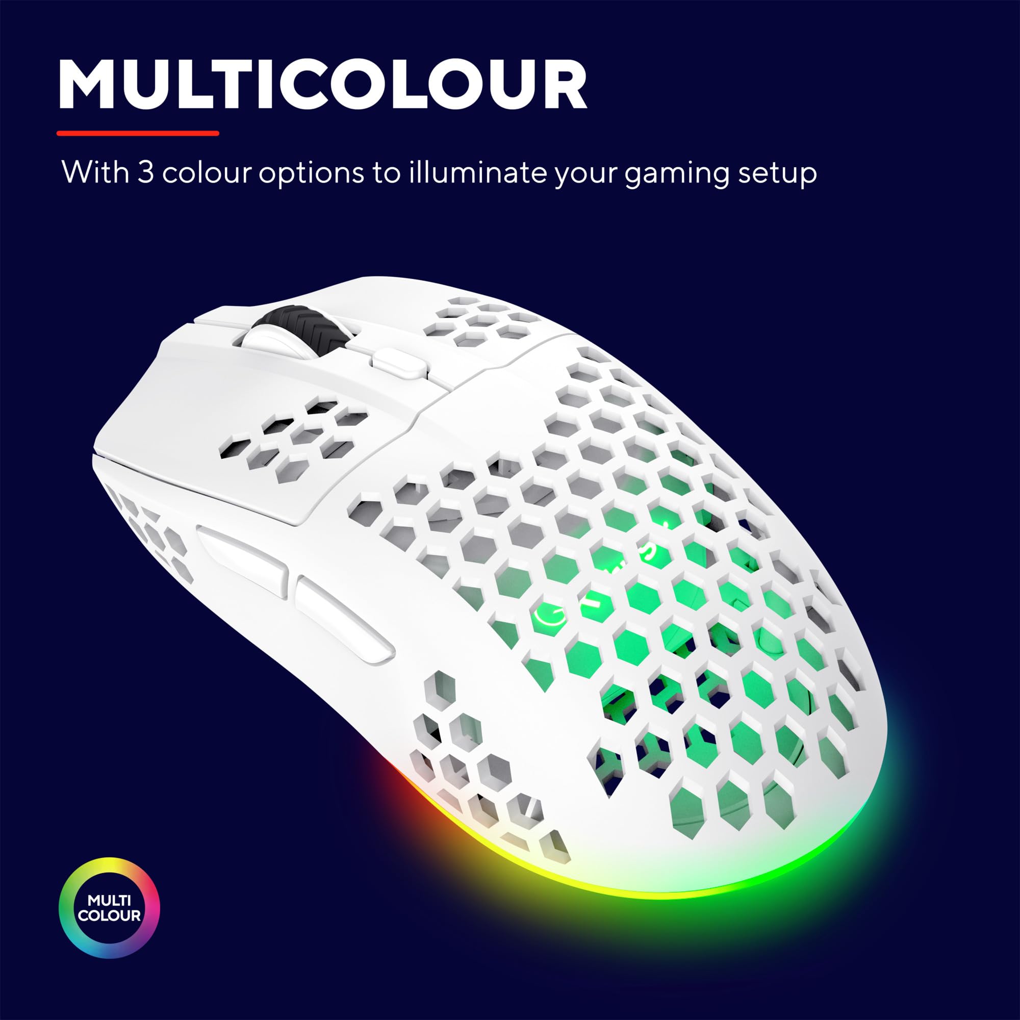 Trust Gaming GXT 928 Helox bezprzewodowa mysz gamingowa, ultralekka mysz 75 g, 80 h ciągłej pracy, odbiornik micro USB 2,4 GHz, regulacja DPI (800-4800), 6 programowalnych przycisków, komputer | Bateria 80h, Mikroodbiornik USB 2,4 GHz, 800-4800 DPI, Mouse