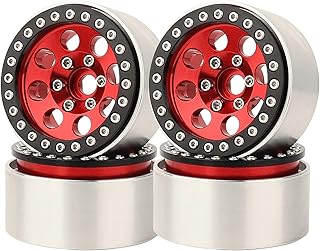 RZXYLRC 1/10 RC Crawler 1/4Pcs 1.9 Inch Beadlock Wheel Hub Rim Rims Aluminum Alloy for TRX4 TRX6 Axial SCX10 III AXI03007 GRT EX86190 (B)