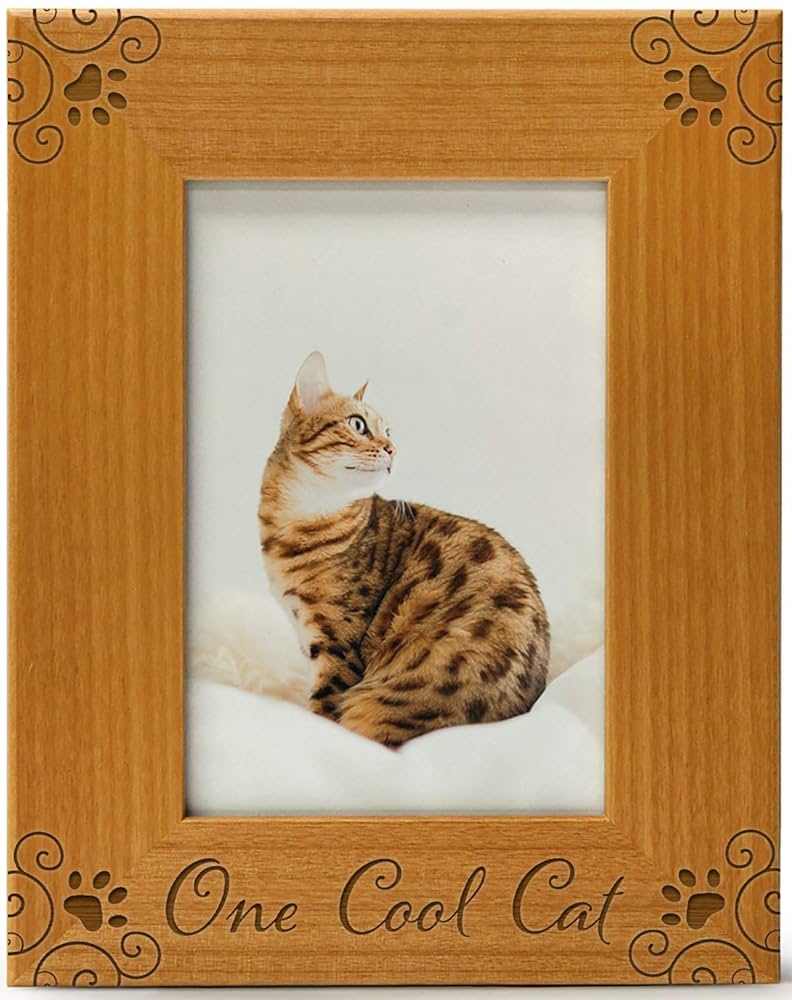 猫　絵画　天然木の額付き 919e67e7774247c5a52f2976d51a9e