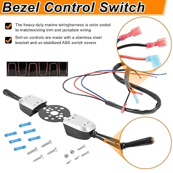 YMT Jack Plate Switch PT2000-1P Bezel Control Switch Fit for Seastar Hydraulic, Cable and Tilt Steering, Blinker Trim Control System Dual Function,Engine Trim