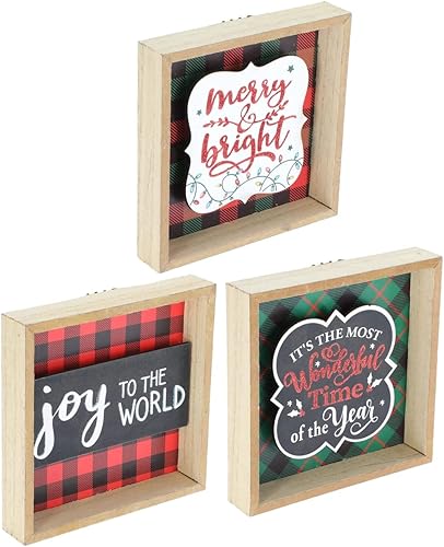 Miniatura 5 de Bandeja escalonada de Navidad para casa de campo, adornos de campana de trineo, decoración de temporada, decoración de vacaciones, estantes