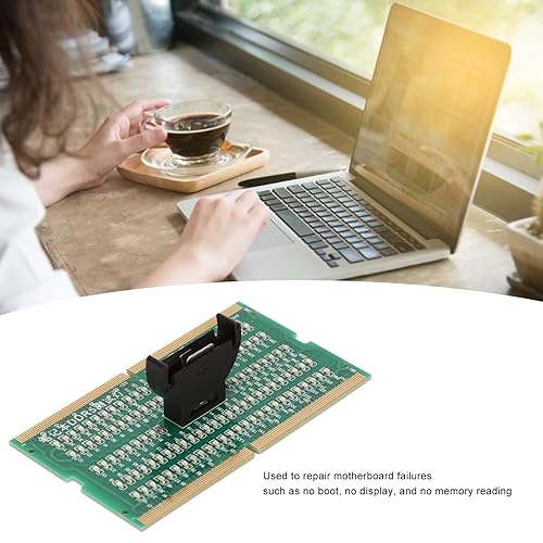 Miniatura 2 de Probador de memoria para laptop, ranura de memoria DDR5 hacia adelante y hacia atrás, tarjeta de prueba de ranura de memoria PCB con luz, material
