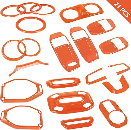 Miniatura 5 de Juego de 21 piezas de decoración interior para Jeep Wrangler JL JLU 2018-2022 y Gladiator JT 2020-2022  Interruptor de luz de lectura para el