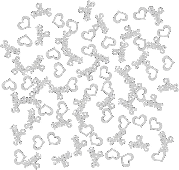 INNORU Sweet 16 Confetti Silver Glitter, Happy 16th