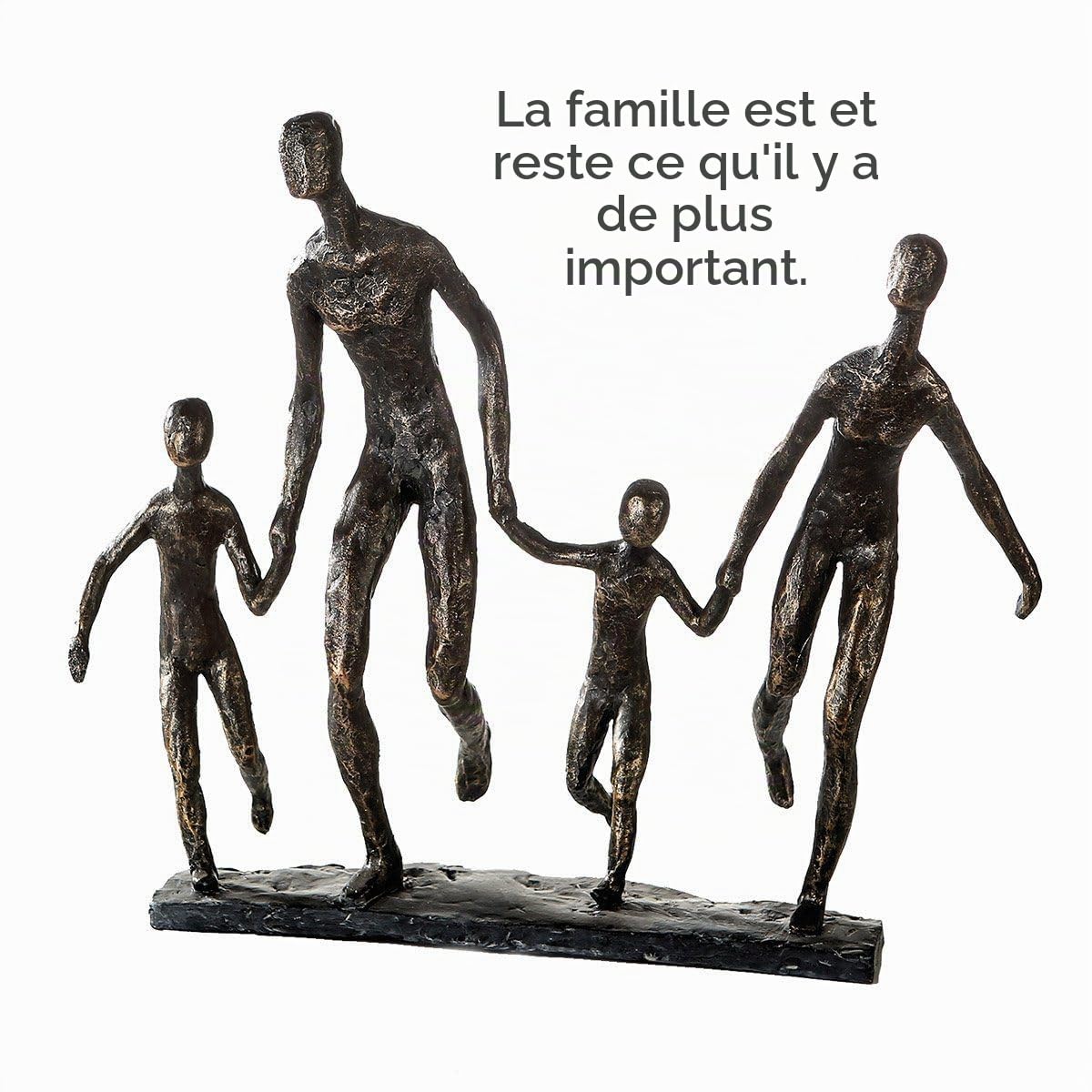 Casablanca Statue Famille Famille, Résine Bronze 32 cm