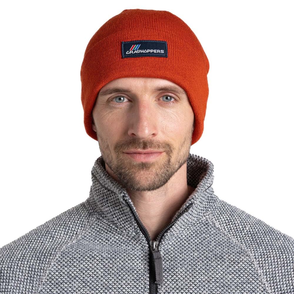 Craghoppers Mens Archive Ii Winter Beanie Hat, Carnelian Orange, M EU
