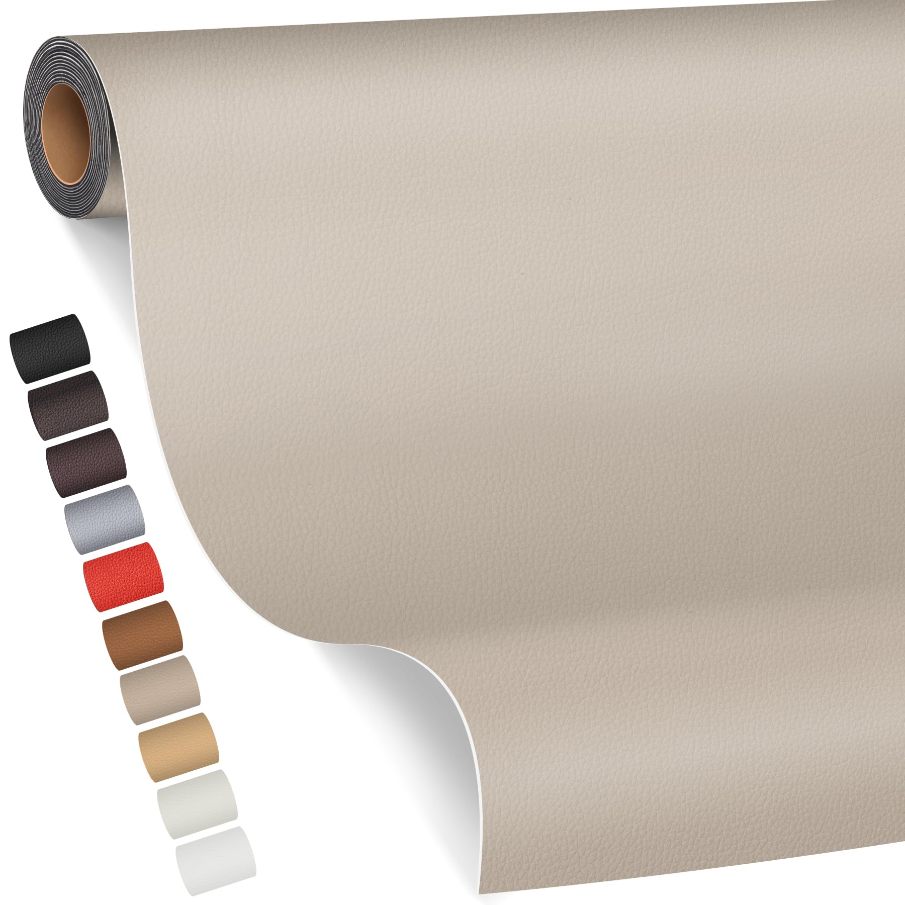 Skórzane naszywki samoprzylepne, 80 x 200 cm Skórzana naklejka na tapicerkę, naszywki skórzane samoprzylepne na sofę, fotelik samochodowy, meble, kurtki (kość słoniowa)