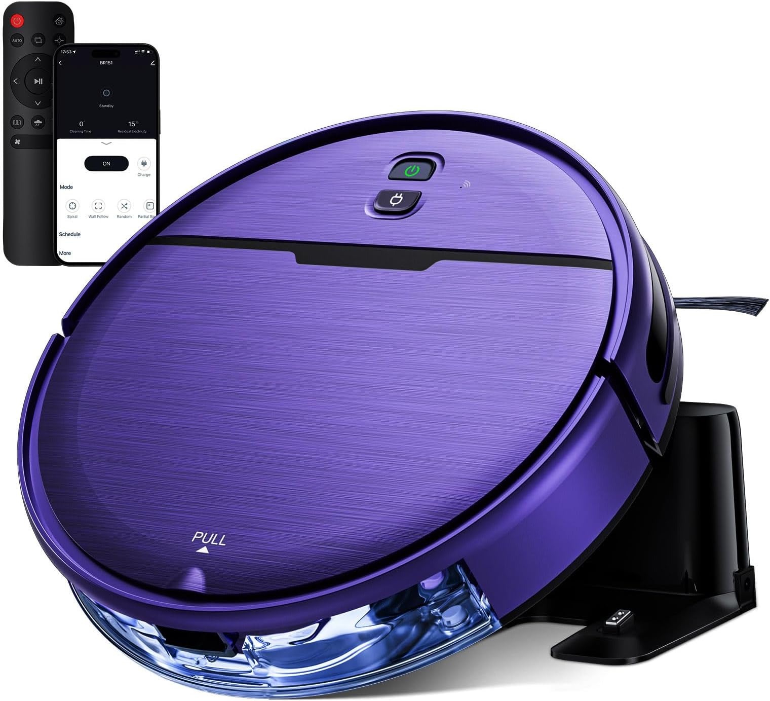 Robot Vacuum and Mop Combo, 2300Pa Strong Suction, 2-in-1 Dust Box and Water Tank, Works with Alexa/Google Assistant, Long Runtime, Schedule, Quiet, Ideal for Hard Floors, Low-Pile Carpets and Pets