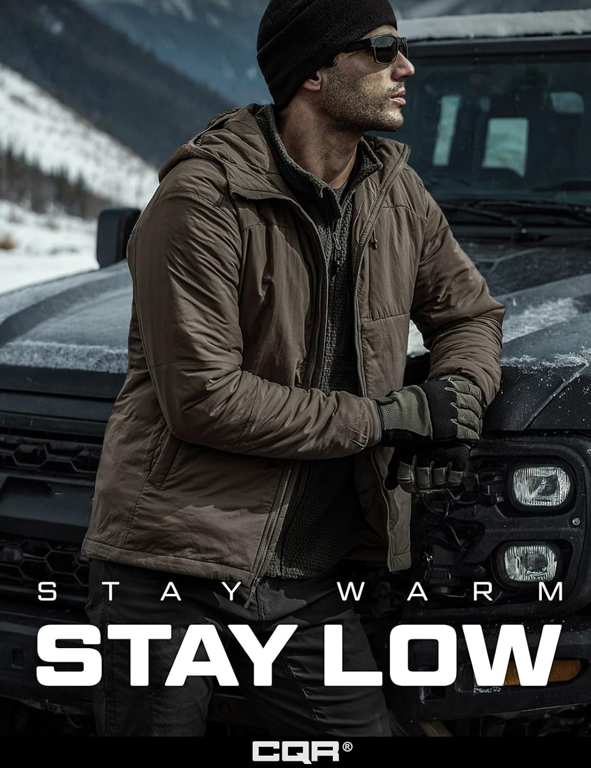 CQR Men's Lightweight Warm Insulated Jacket, Windproof Water Resistant Winter Active Coat for Hiking Work Outdoor Tactical - Image 4