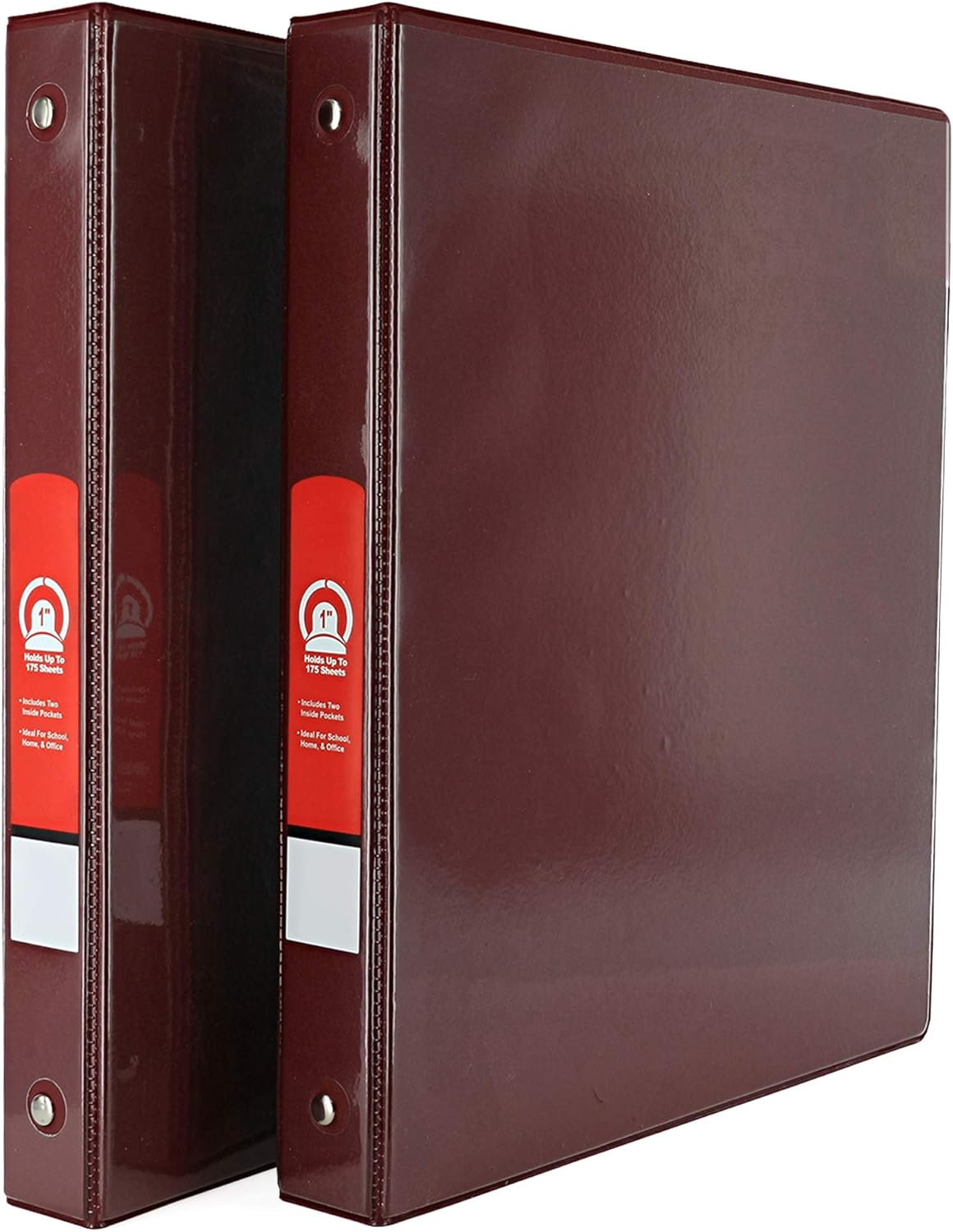 Emraw Super Great 1 3-Ring View Binder with 2-Pockets - Available in Burgundy - Great for School, Home, & Office (2-Pack)