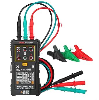 PM5900 مؤشر دوران تسلسل مرحلة المحرك عدم الاتصال اختبار تسلسل مرحلة المحرك ثلاثي الطور 3 اختبار دوران المرحلة كاشف المرحلة الرقمية كاشف مقياس تسلسل المرحلة